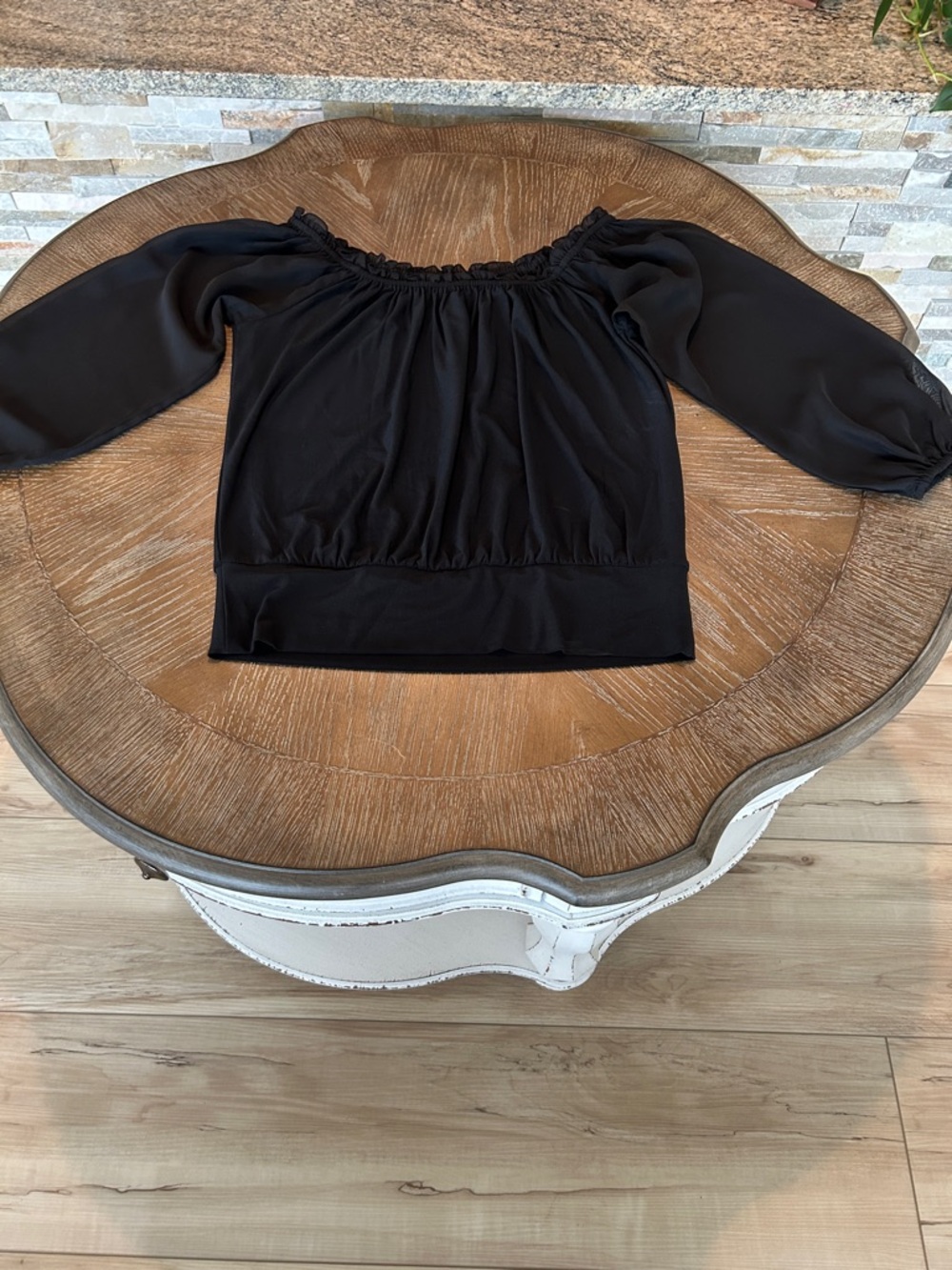 White House Black Market Black Off-Shoulder Blouse